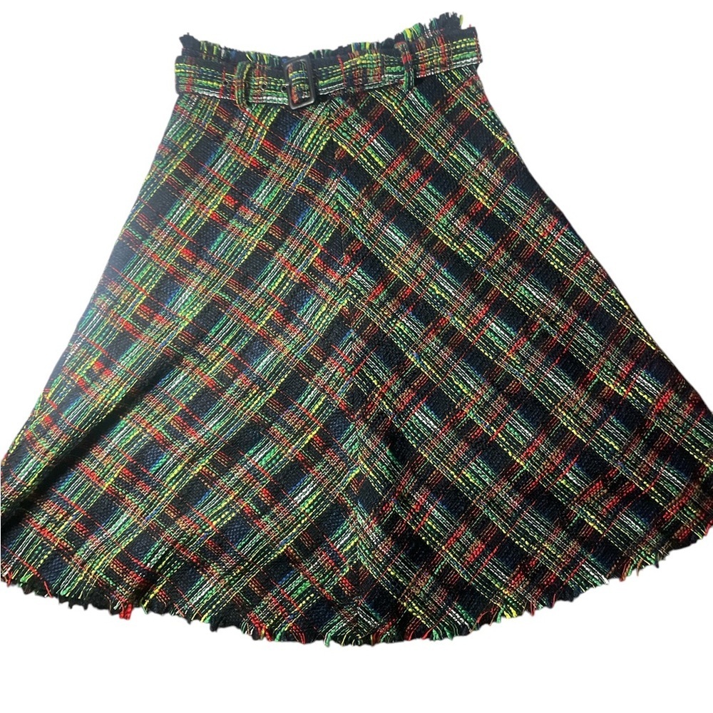 Zara Plaid A-Line Skirt - Multicolor